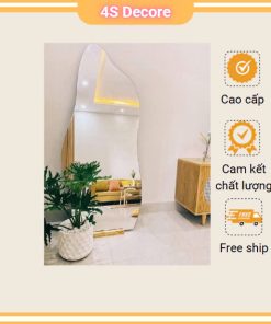 Gương Decor Home Toàn Thân Hình Hạt Đậu Đèn Led Cao Cấp