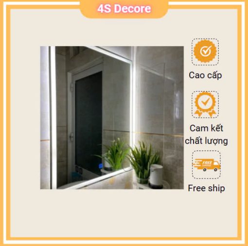 Gương đèn led cảm ứng - Chữ nhật - Phòng tắm